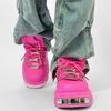 Trendy Pink Men's Skateboard Shoes High Quality Metal Rivet Platform Shoes Stylish Designer Casual Shoes Zapatillas De Deporte