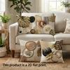 1pc Boho Abstract Geometric Tropical Leaves Throw Pillow Covers Neutral Gold Brown Tone Couch Cushion Cases for Home Decor