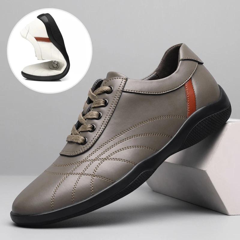 Sports Casual Shoes for Men British Leather Non-slip Men's Sports Shoes Comfortable Soft Sole Men's Casual Leather Shoes