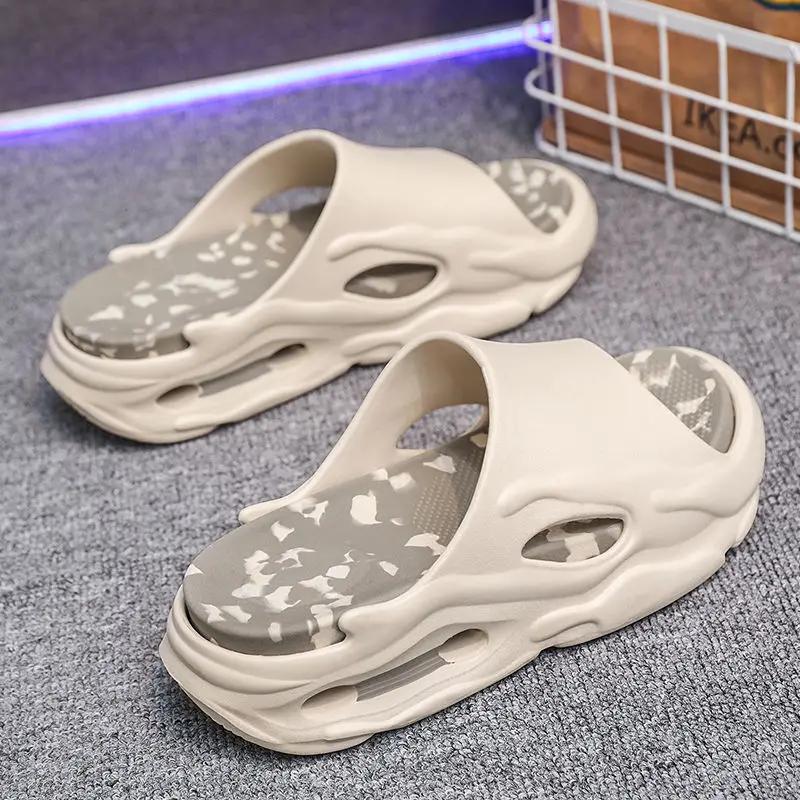 Platform Slippers for Men Shiatsu Beach Shoes Indoor House Walk Around Home Bathroom Designer Luxury Original Adult Sandals Man
