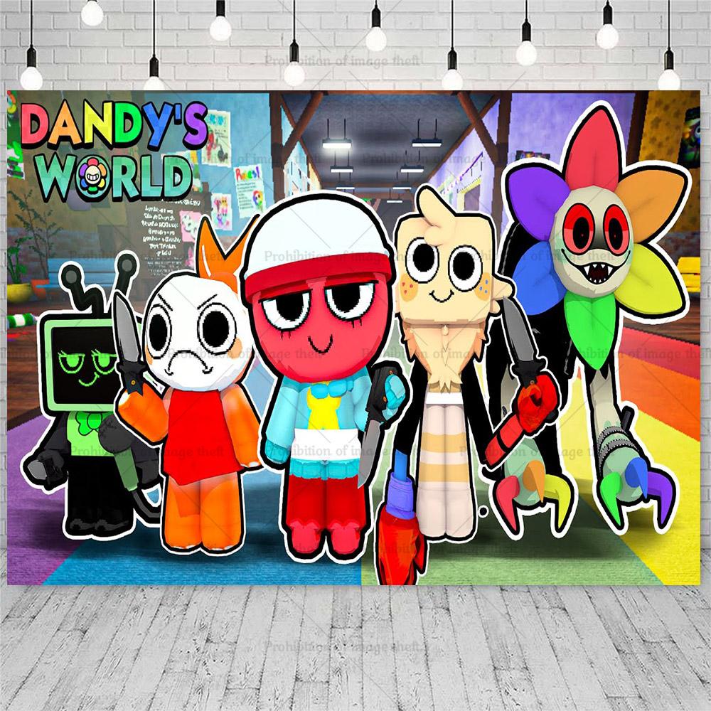 Θέμα Γενεθλίων DANDY's World Πιάτα μιας Χρήσης για Τραπέζι Σημαία Φόντο Ποτήρια Χαρτοπετσέτες Διακόσμηση Πάρτι Μπαλόνι Επιδόρπιο Κέικ Δώρα Αξεσουάρ