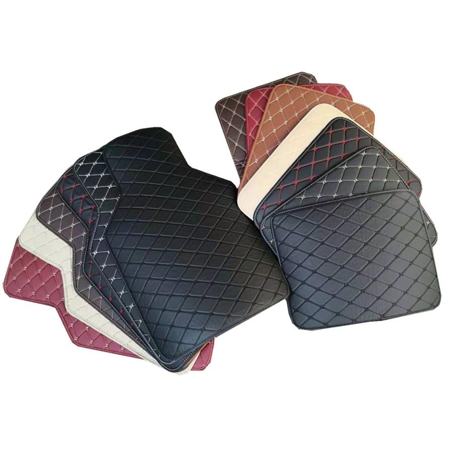 4pcs Coffee Color PU Leather Auto Car Floor Mats Front Rear Liner Weather Set