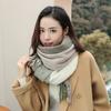 Pure wool plaid scarf women's winter versatile new gift thickened warm scarf cashmere shawl high-end