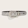 Y2K Punk Style Women's Sequin Rhinestone Leather Belt - Trendy Jean Accessory