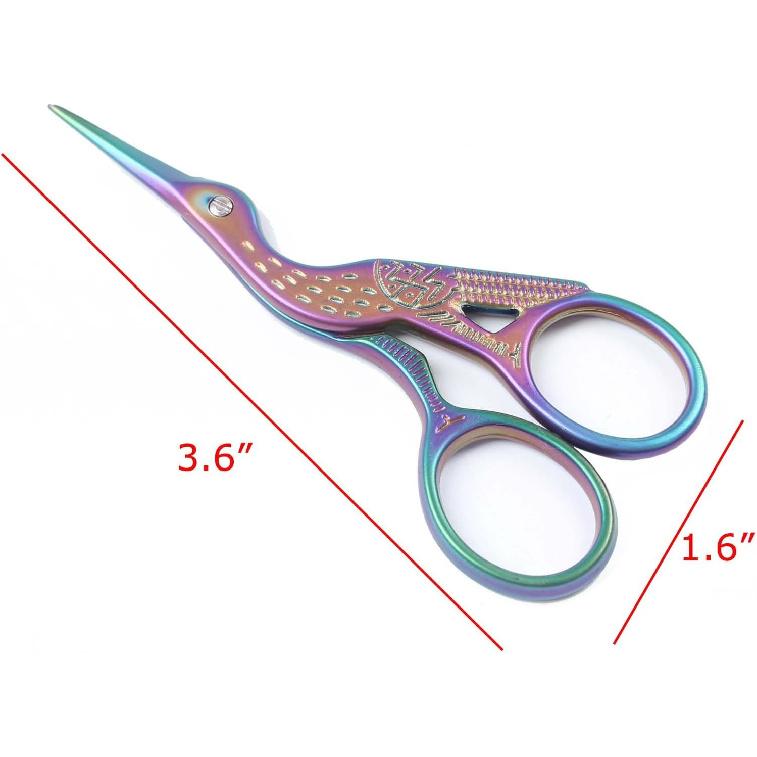 BIHRTC Edelstahl Scharfe Spitze Klassische Storchenschere Kranich-Design Näh-DIY-Werkzeuge Schneiderschere Schere für Stickerei, Handwerk, Nadelarbeit,