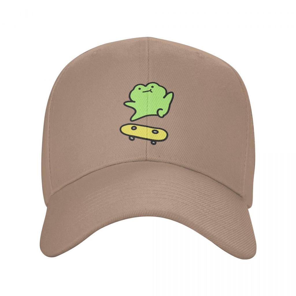Unisex Baseball Hats Cartoon Cute Frog Playing Skateboard Outdoor Streetwear Hats Sports Baseball Caps Hip Hop Cap Casquette