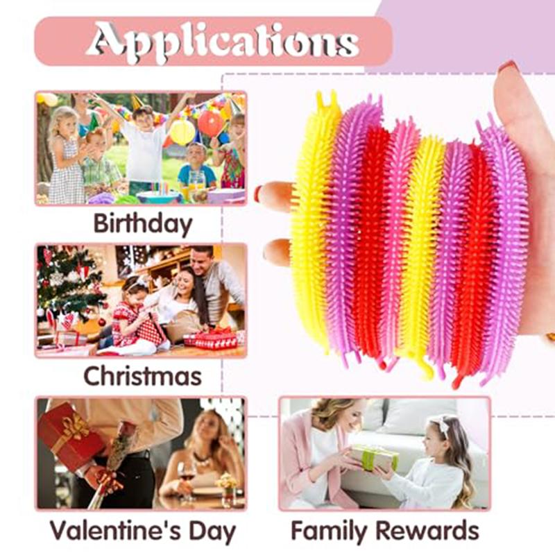 10-30PCS Unicorn Worm Noodle Fidget Toys Stretchy String Sensory Toys Stress Relief Anti Anxiety Fidget Toy for Kids Adults