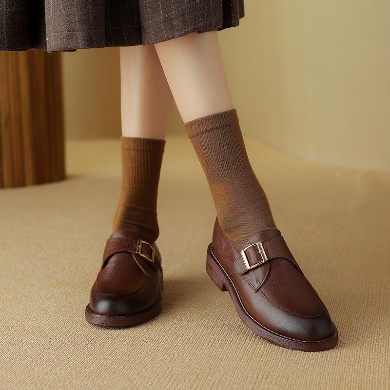 Low Heels Women Pumps Round Toe 2024 Spring Summer New Genuine Leather Quality Concise Shoes Woman Casual Office Lady Loafers