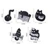 Breastpin Black Cat Enamel Pin Cartoon Beating Note Brooch Piano Cat Badge  Backpack Decor