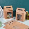12pcs Kraft Paper Gift Box Folding Box with Window and Die Cut Grip Hole Rectangle Tan Finish Product: 13.5x7.9x19.7cm