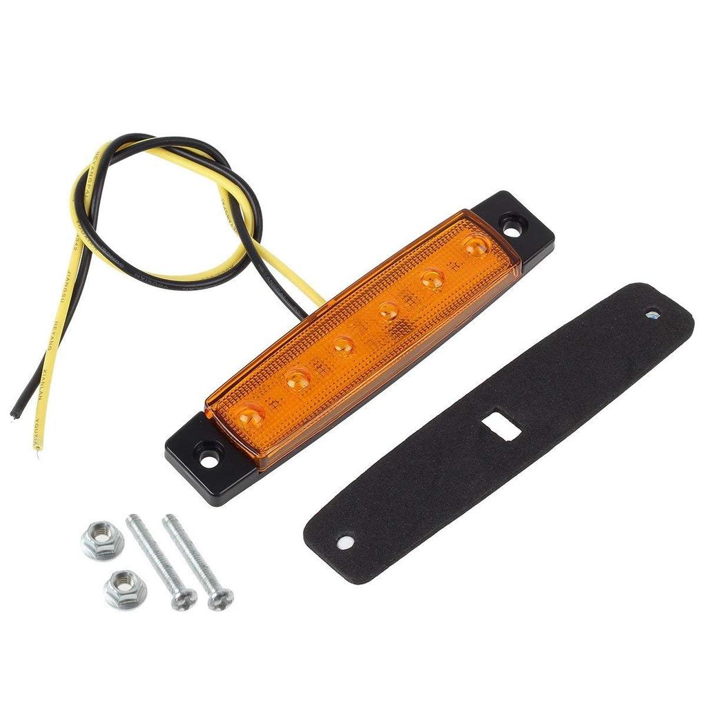 2PCS 6LED Truck Side Lights Cars Trailers LED Light Side Marker Clearance Lamp 12V/24V RV Front Rear Signal Trucks Lamp