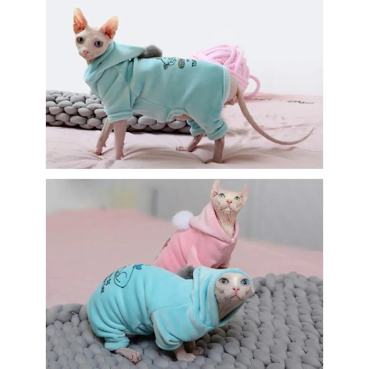 Hairless Cat Clothes Sphinx Winter Dog Hoodies For Small Medium Pets Cartoon Kittens Costumes Chihuahua Clothing Jacket Autumn
