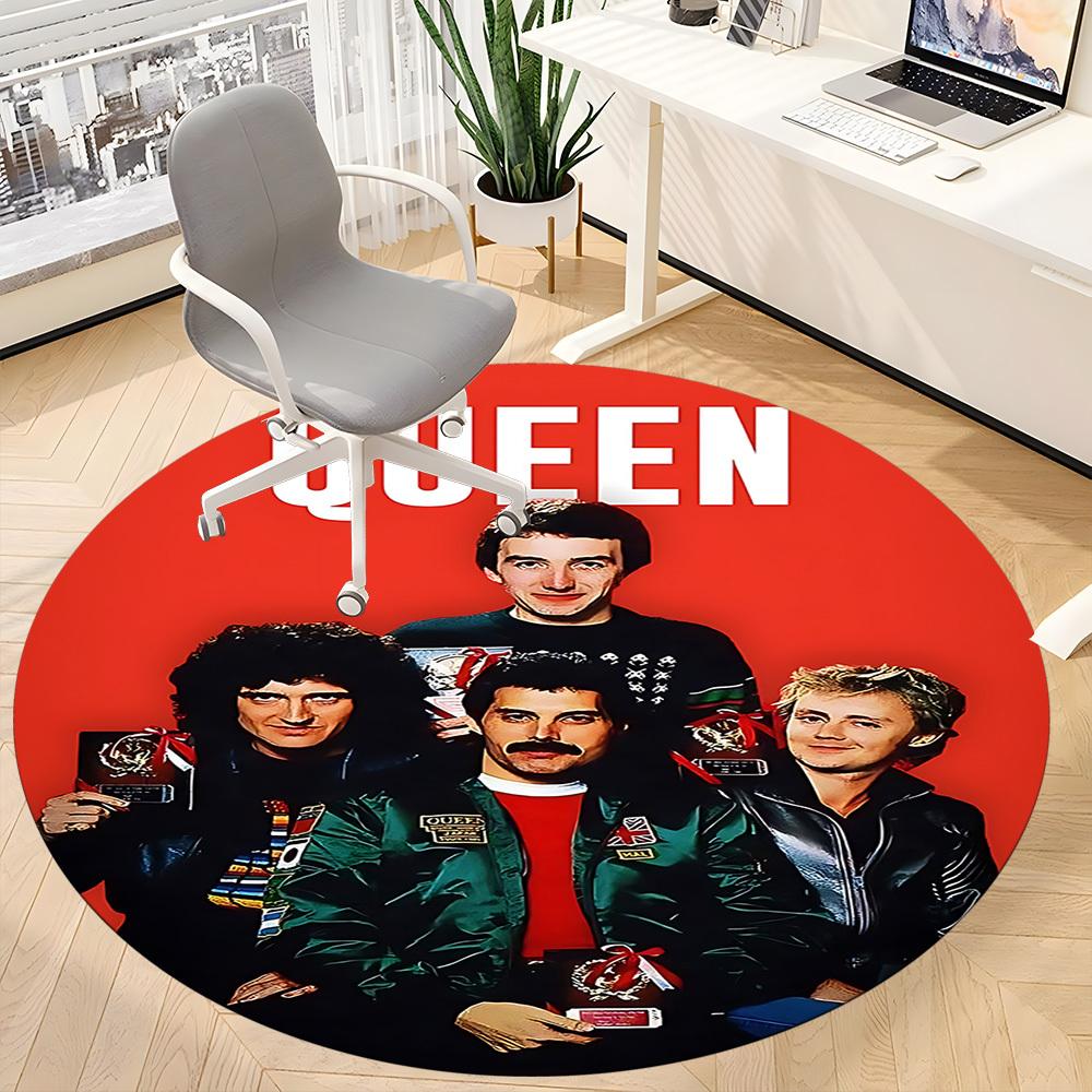 1 Stück Queen Music Office Runder Teppich, Unter Bürostühlen Schlafzimmer Wohnzimmer Heimdekoration a1022268