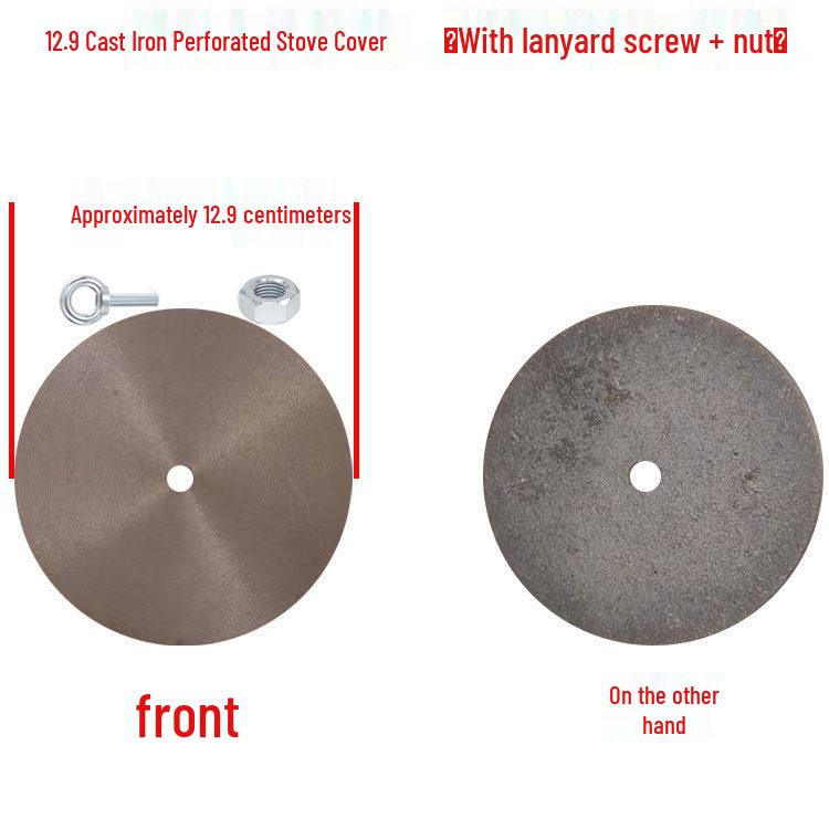 Cast Iron Firewood Stove Ring & Lid: Thickened Rustic Pot and Fire Pit Accessories