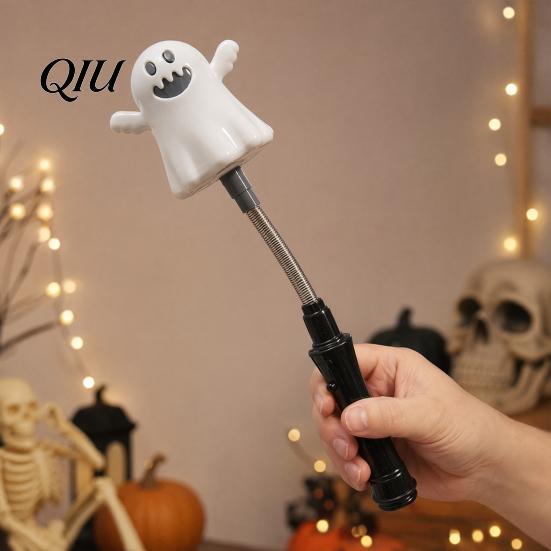 Flashing Halloween Light Party LED Glow Stick for Kids, Spooky Pumpkin Ghost Kids Safe Lighted Up Rod with Spring Holiday Favors Bendable Toy