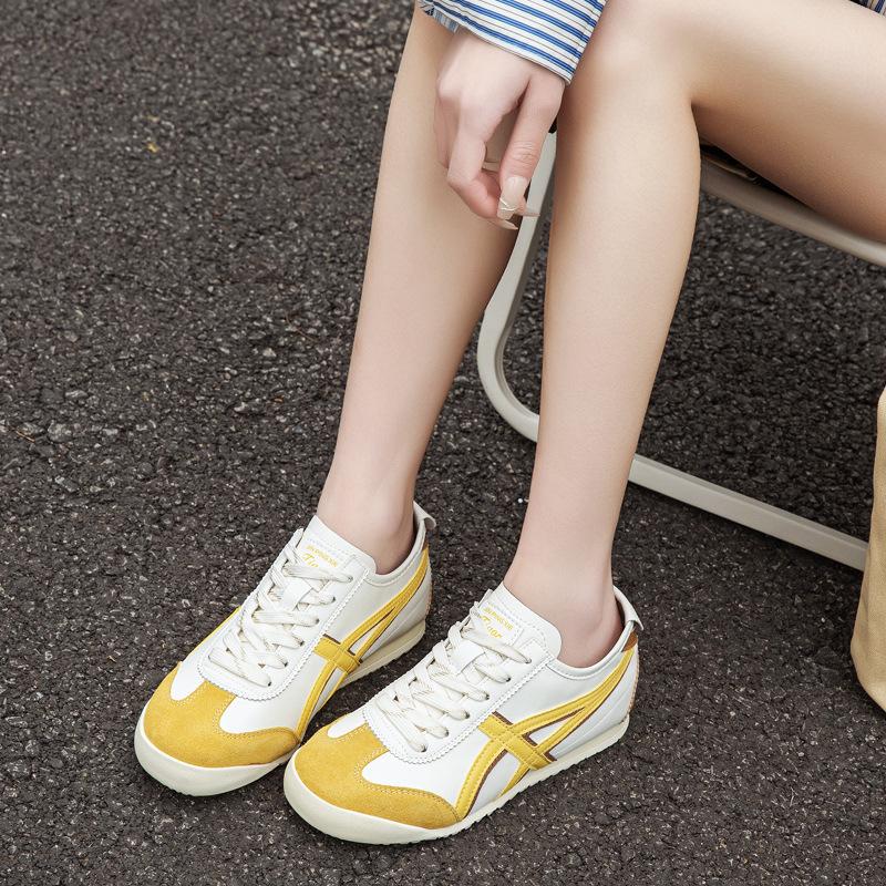 Retro-Farbabstimmung Damen Innenhöhe erhöht kleine weiße Schuhe neues Leder atmungsaktiv weichsohlig Sport- und Freizeitschuhe