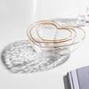 Creative Golden-Bordered Glass Salad Bowl, Ice Cream Dessert Plate, Fruit Plate, Heart-Shaped Bowl, Home Kitchen Tableware