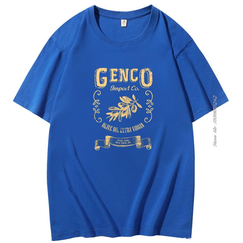 Mens T Shirts Oneck Tee Shirts Hot Sale Genco Import Company Olive Oil Men Cotton Tops Summer Fashion Tshirt Mens Clothes