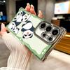 Cute Cartoon Panda Plating Phone Case For Samsung Galaxy S24 S25 FE S26 Edge S23 Ultra S22 S21 Plus S20 Anti-Fall Airabag Cover