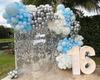 142pcs Blue White Silver Balloon Arch Set, Suitable for Twinkle Twinkle Little Star Party, Birthday Party, Wedding Decoration
