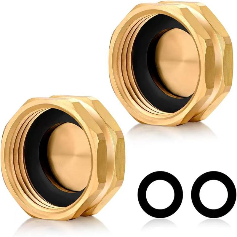 2/4/6 Adet Bahçe Hortumu Uç Kapakları Contalı Pirinç Musluk Kapağı 3/4" Dişi Diş Altıgen Uç Kapağı Vanalı Boru Bağlantı Elemanları