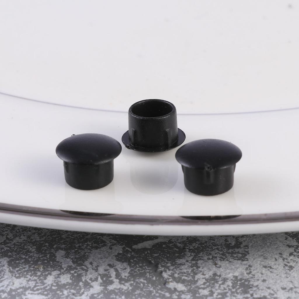50 Peças Tampas de Parafuso de Dobradiça Plástico 10mm Porta de Armário Janela Tampa Decorativa Ocultar Placa de Dobradiça Parafuso Tampas Preto