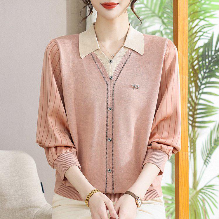 Stylish Casual Knitwear for Middle-Aged Women - Loose Two-Piece Design