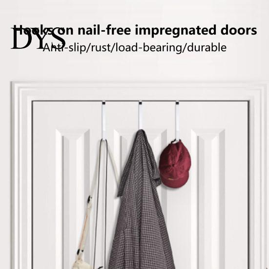 Towel Hook Back Door Punch-free Strong Bearing Capacity Mini S-Shaped PVC Carbon Steel for Kitchen Behind Cabinet Hanger