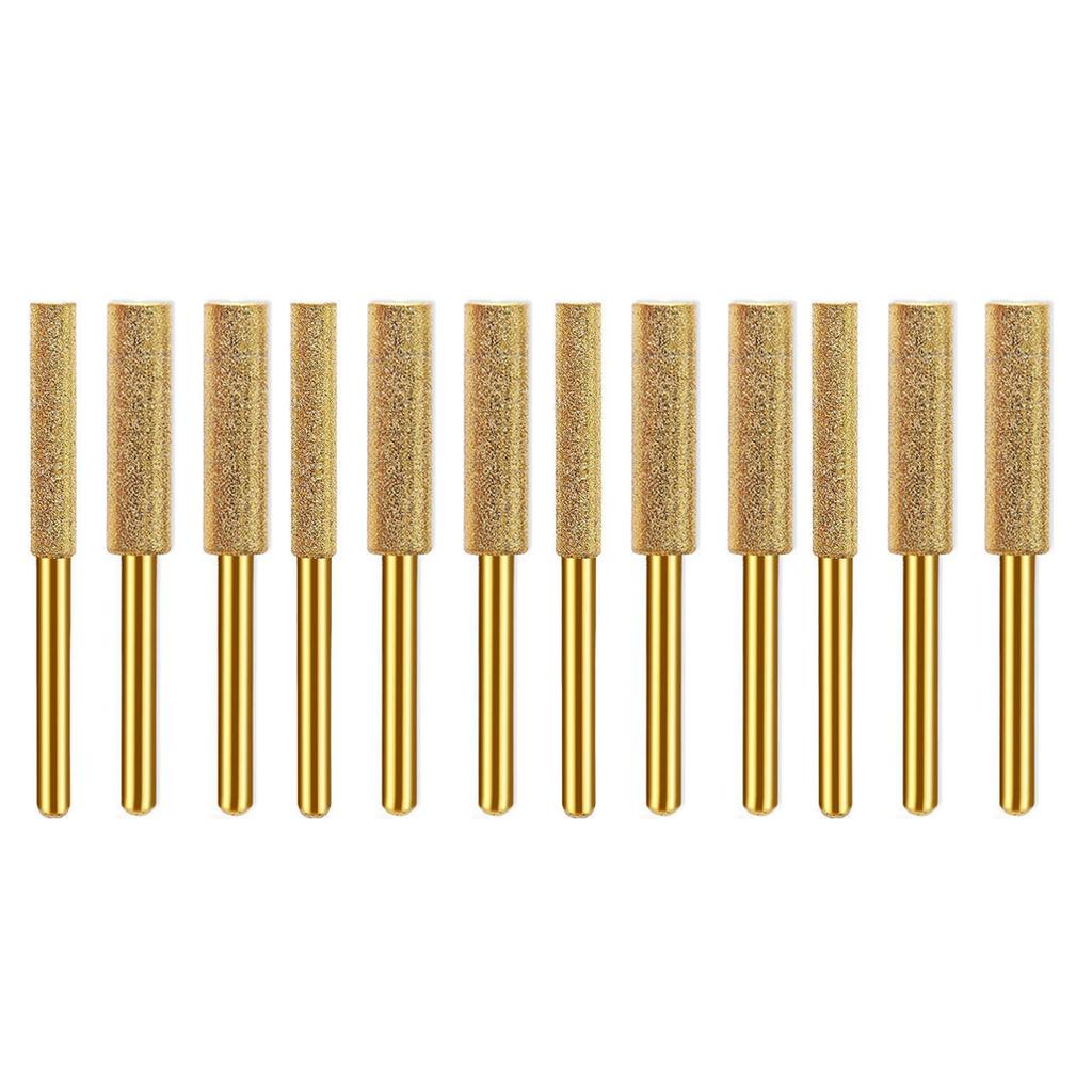 12 szt. Frezy diamentowe Kamień szlifierski Głowica Odpowiednie do łańcucha piły łańcuchowej Pilnik elektryczny o wysokiej wydajności i trwałości