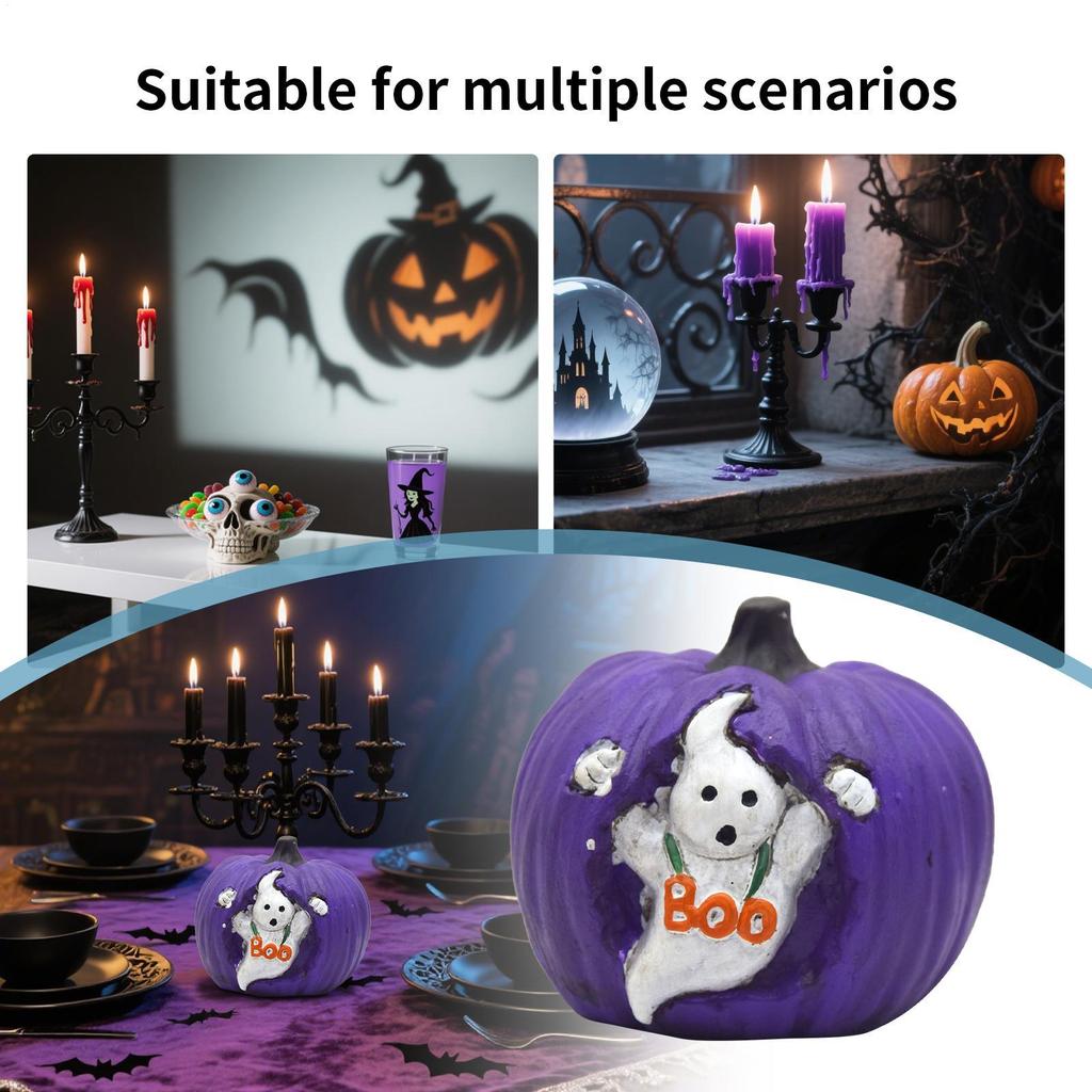 Halloween Pumpkins Pumpkin Ghost Bedroom Statue Resin Sculpture Art Decoration For Holiday Home Indoor Party Desk Tiered Tray