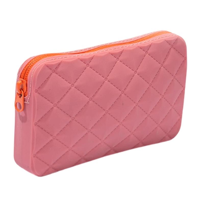 

Пенал большой вместимости, эстетичный, силиконовый, для хранения ручек, косметичка, школьные и офисные принадлежности розовый