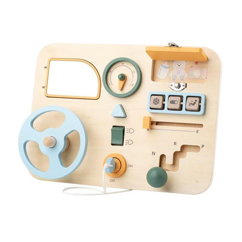 Kids Educational Steering Wheel Simulation Busy Board Montessori Learning Toy