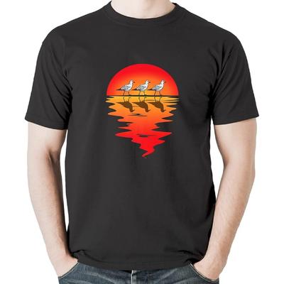 Flocks of Seagull Vintage Sunset Seabird Harbour Albatros Premium T-Shirt Sweatshirt Hoodie Tanktop for Men Women Kids Black