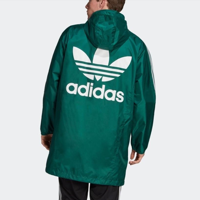 Adidas Originals Trefoil Long WB Hooded Windbreaker Men Outerwear Forest-Green FL0012