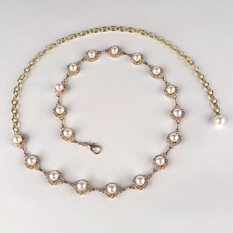 European and American Metal Hook Rhinestone Waist Chain Women's Versatile Belt Dress Belt Accessories Thin Waist Chain