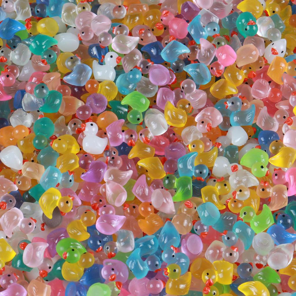 Świecący w ciemności żywiczny Kaczuszek Urocze Zwierzątko Etui na Telefon i Dekoracja Domku dla Dzieci