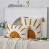 Ins Style Pillow Yellow Sun Tufted Pillow Case Homestay Pillow Living Room Sofa Tassel Cushion Removable and Washable