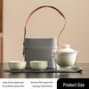 Portable Ceramic Travel Tea Set - One Pot, Two Cups