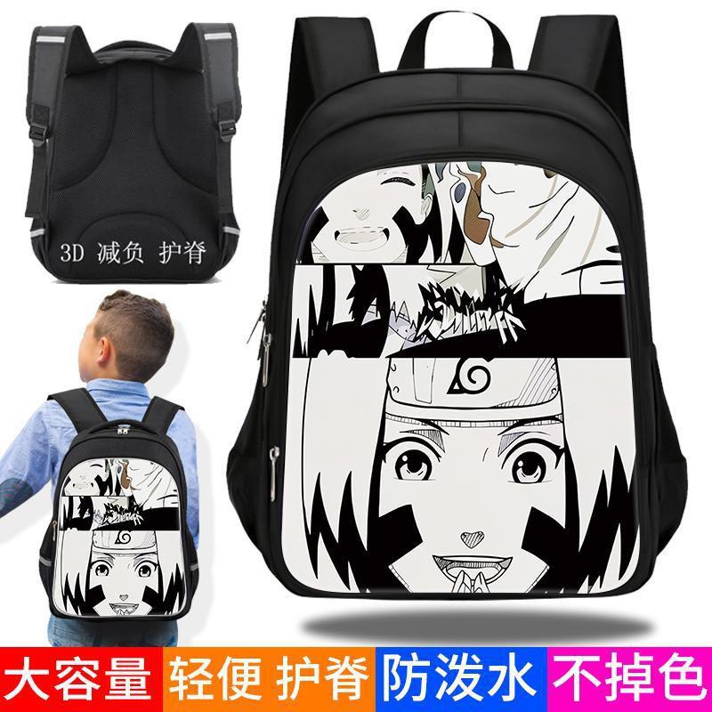 Naruto Anime Backpack Kids Large Capacity Waterproof School Bag With Spine Support Adjustable Straps 3 Sizes