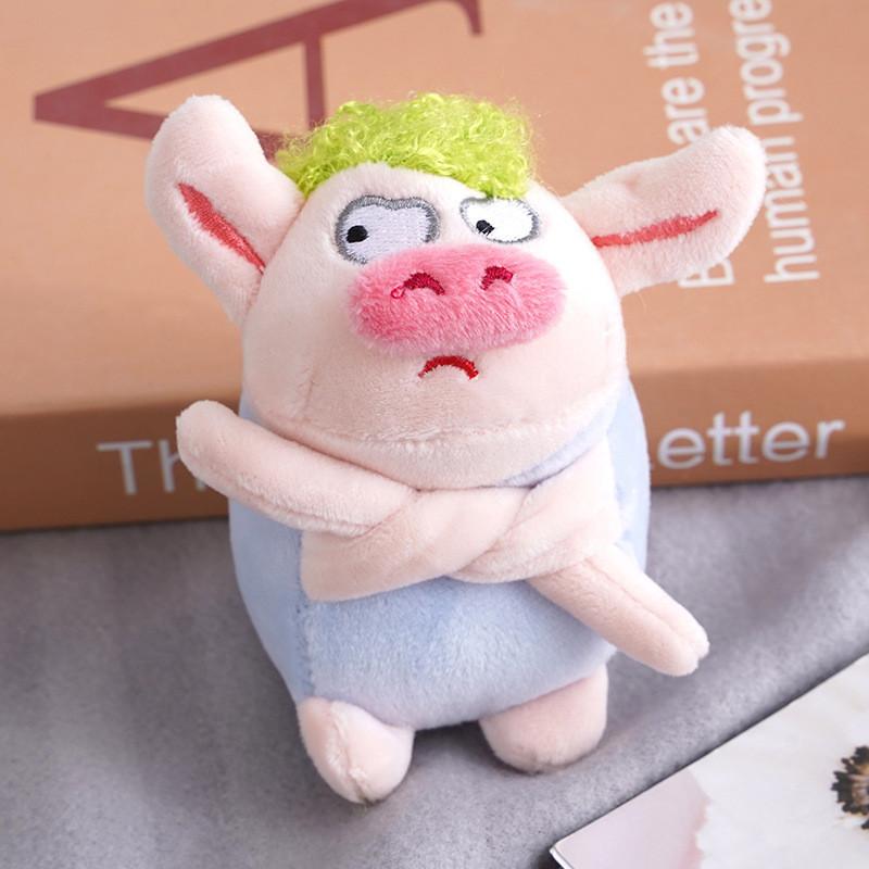 Entzückender grüner Plüschschwein-Schlüsselanhänger Niedliches Stofftier-Taschenanhängsel Geschenk für Sammler