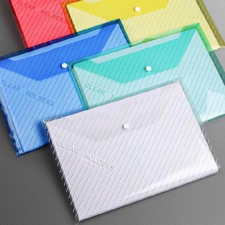 10 Pcs A4 File Bag Clear Document Bag File Folders Document Holders Easy to Use Document Folders School Office Supplies
