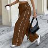 Women's Loose Casual Leopard Print Drawstring Wide Leg Pants