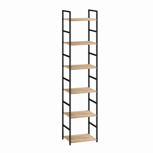 XINYF Stylish Slim Open Shelving Unit/Bookshelf (Oak, 40cm W X 30cm D X 176cm H)