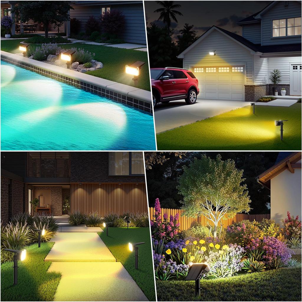 LETMY Garden Spotlight, Solar-Powered Outdoor Waterproof Light [Owl Design, Dual Optical Convex Lenses, 20 Hours of Continuous Lighting, Two Mounting