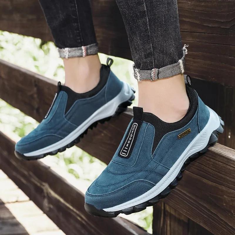 Fashion Hiking Shoes Slip-on Male Sneakers Outdoor Anti-skid Casual Men Shoes Breathable Faux Suede Man Loafers Size 50 Hot Man Footwear