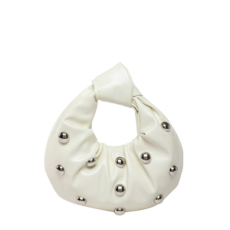 Internet celebrity armpit bag 2025 new Korean version fashion rivet shoulder bag women's versatile pearl hand carrying dumpling bag tide