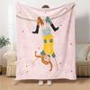 Girl Upside Down Flannel Blanket Super Soft Warm Cozy Blanket For Sofa Bed Office Travel Allseason Home Decor Gift