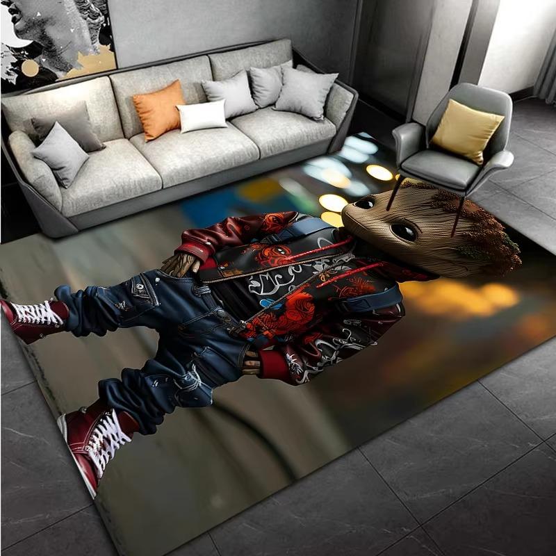 

Marvel-Groot Avengers Little Tree Man Carpet for Living Room Home Decor Large Area Bedroom Floor Rug Non-slip Easy Mat 40x60cm