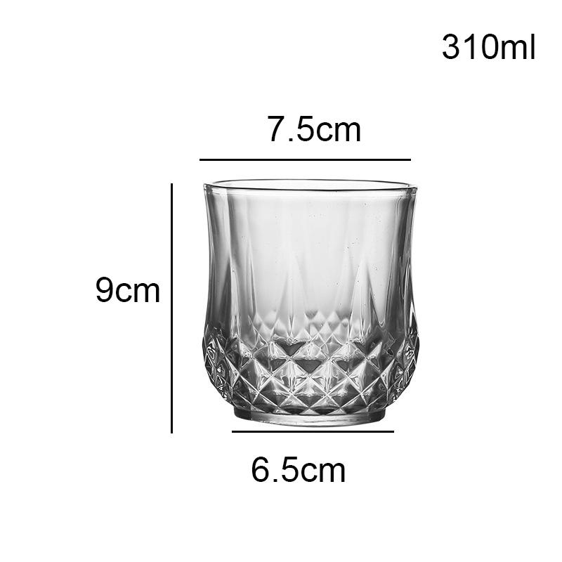 Drinkware Wine Glasses Aesthetic Cups Diamond Sculpture Tumblers Juice Glass Transparent Coffee and Tea Tableware Elegant Glass