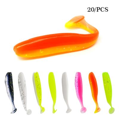20 adet/takım Balıkçılık Cazibesi Yumuşak Balıkçılık Yem Solucan Wobblers Balıkçılık Cazibesi Silikon Swimbaits Isca